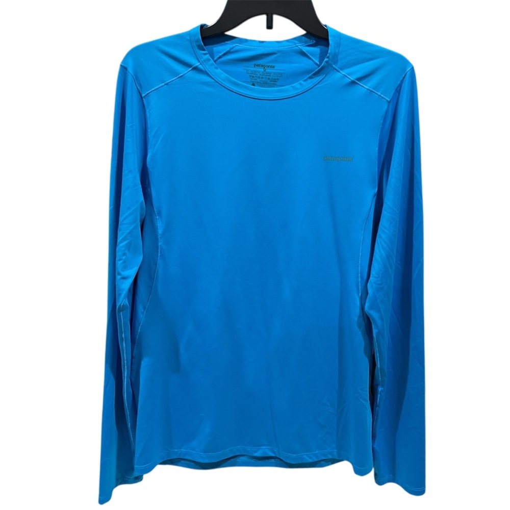Patagonia Men's Blue Long Sleeve Capilene Cool Lightweight Shirt Size Medium